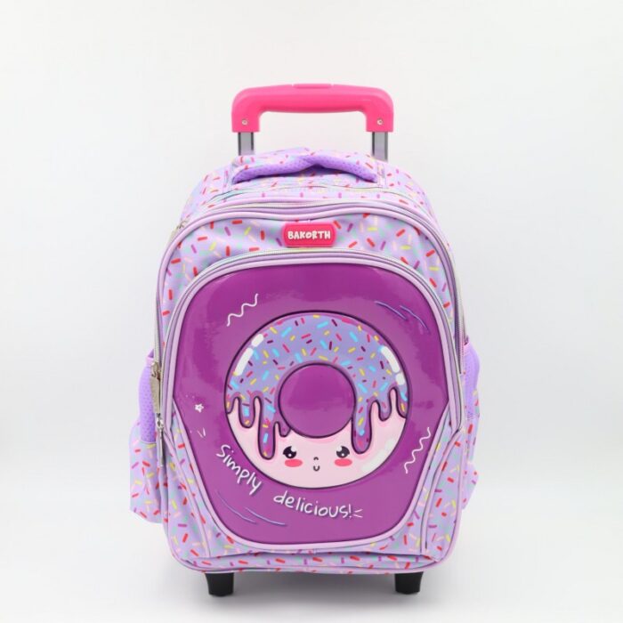 ⁦حقيبة مدرسية عجل حجم 14 انش لون بنفسجي⁩ - الصورة ⁦2⁩