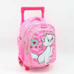 حقيبة مدرسية عجل بتصميم قطة حجم 12 انش لون زهري