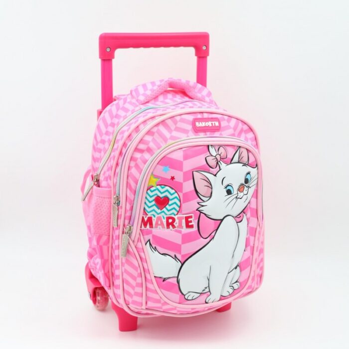 103388777_68a83f7b4f4fc حقيبة مدرسية عجل بتصميم قطة حجم 12 انش لون زهري - الصورة 1