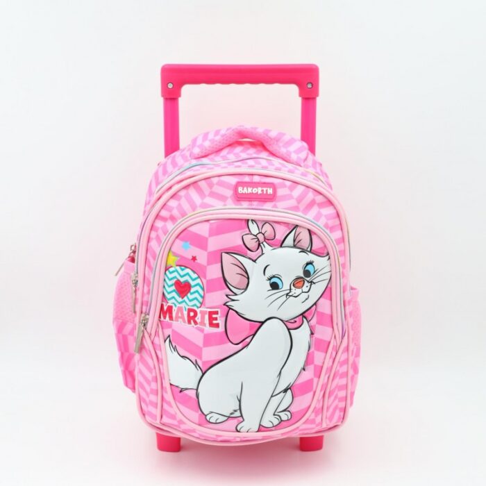 ⁦حقيبة مدرسية عجل بتصميم قطة حجم 12 انش لون زهري⁩ - الصورة ⁦2⁩