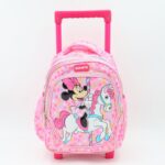 ⁦حقيبة مدرسية عجل بتصميم ميكي ماوس حجم 12 انش لون زهري⁩ - الصورة ⁦2⁩