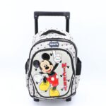 ⁦حقيبة مدرسية عجل بتصميم ميكي ماوس حجم 14 انش لون سكني⁩ - الصورة ⁦2⁩
