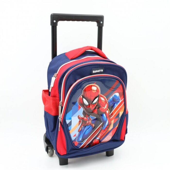 103388787_68a83f8951f61 حقيبة مدرسية عجل بتصميم سبايدر مان حجم 12 انش لون أزرق - الصورة 1