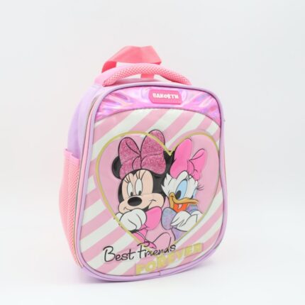 شنطة لانش بوكس بتصميم ميني ماوس حجم 10 انش لون زهري وبنفسجي