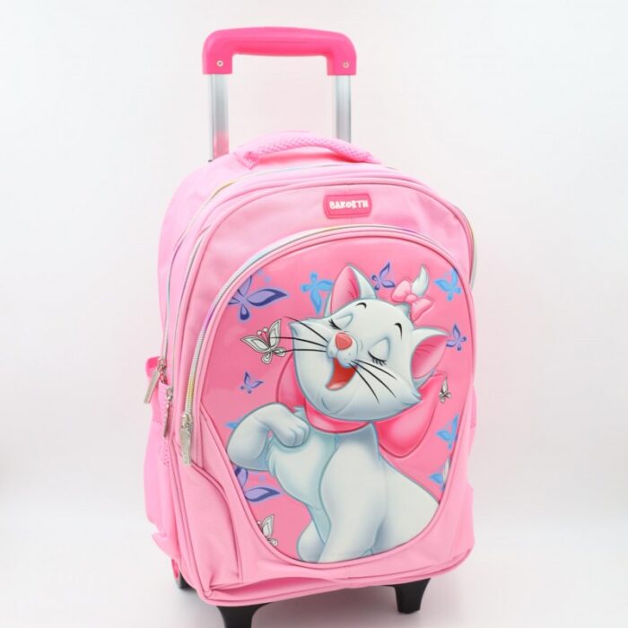 103388812_68a83faa97471 حقيبة مدرسية عجل بتصميم قطة حجم 16 انش لون زهري - الصورة 1