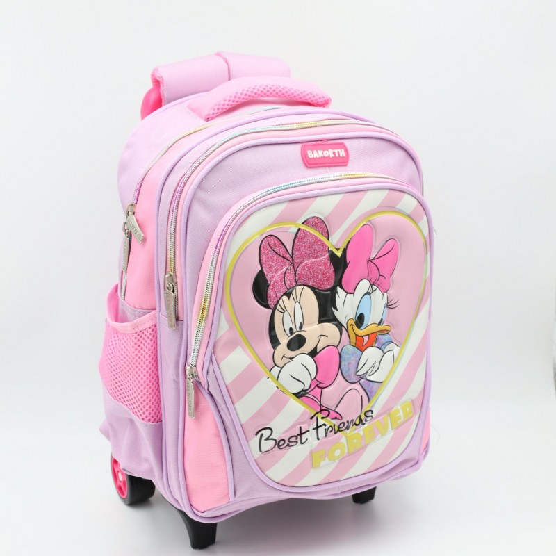 103388817_68a83fb01afaf حقيبة مدرسية عجل بتصميم ميني ماوس وبطوطة حجم 14 انش لون بنفسجي - الصورة 1