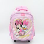 ⁦حقيبة مدرسية عجل بتصميم ميني ماوس وبطوطة حجم 14 انش لون بنفسجي⁩ - الصورة ⁦2⁩