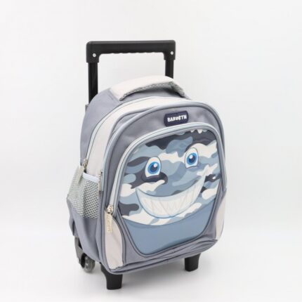 حقيبة مدرسية عجل بتصميم شارك حجم 12 انش لون رمادي