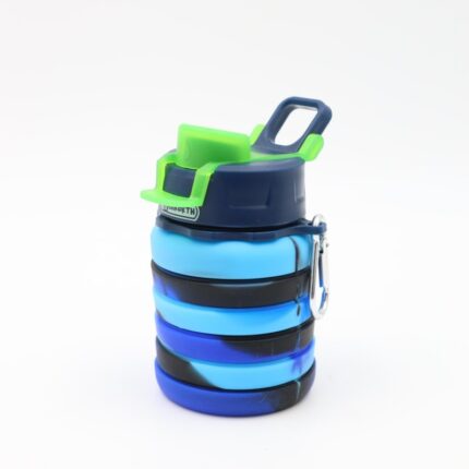 مطرة ماء سيلكون قابلة للتمدد لون أزرق وأسود