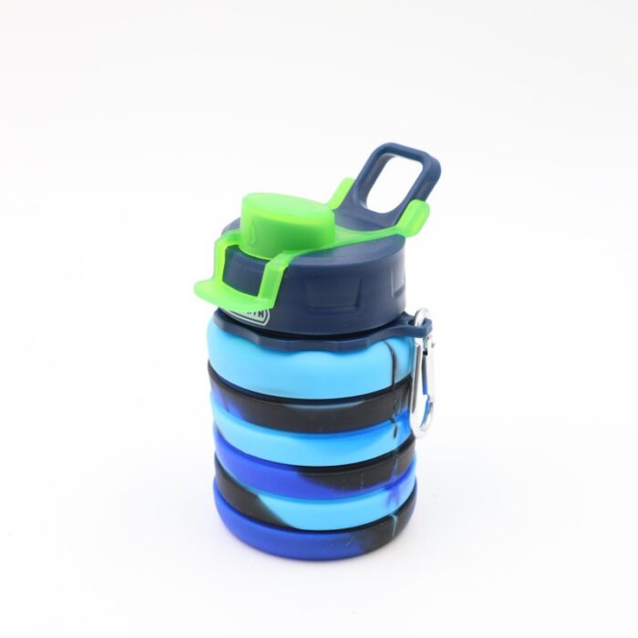 ⁦مطرة ماء سيلكون قابلة للتمدد لون أزرق وأسود⁩ - الصورة ⁦2⁩