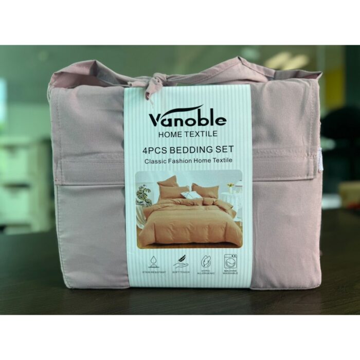 103388890_68acb8bd6e24d طقم مفارش صيني 4 قطع لون زهري - الصورة 1