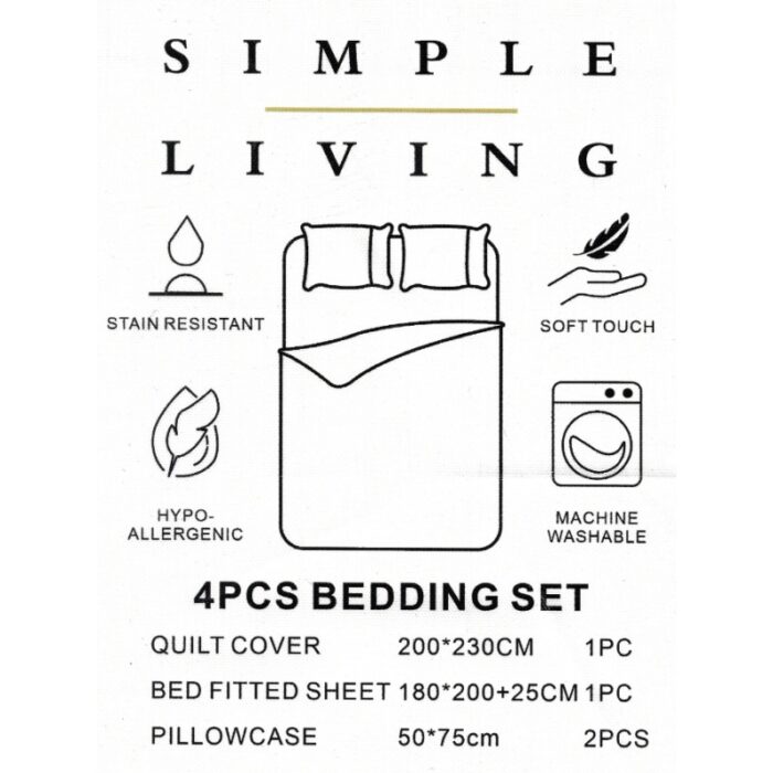 ⁦طقم مفارش صيني 4 قطع لون زهري⁩ - الصورة ⁦2⁩