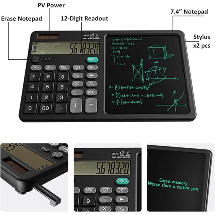 ⁦آلة حاسبة مع شاشة LCD للكتابة 7 انش وقلمين⁩ - الصورة ⁦5⁩