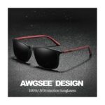 نظارة مربعة يد بني مع علبة حماية