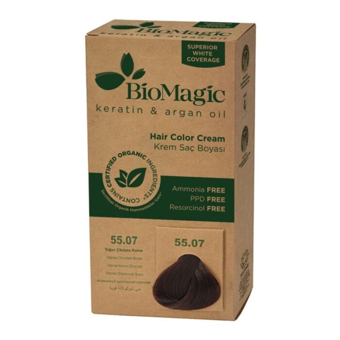 103388954_68b01e6678def Biomagic Hair Color CREAM 55/07 Intense Chocalate Brown - صبغة شعر لون بني شوكولاتة مركز - الصورة 1