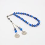 ⁦مسبحة مكس حجر الجاد وعقيق النيلي 33 حبة⁩ - الصورة ⁦2⁩