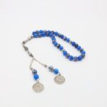 ⁦مسبحة مكس حجر الجاد وعقيق النيلي 33 حبة⁩ - الصورة ⁦3⁩