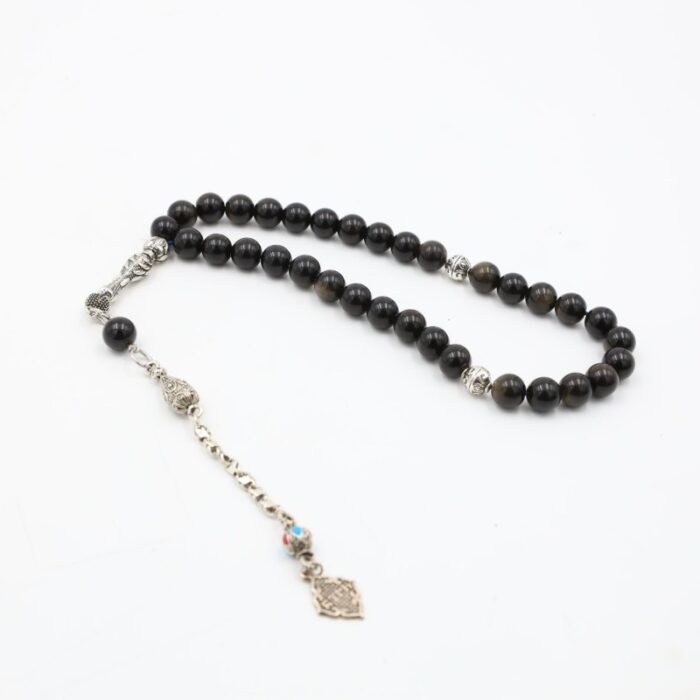 103388986_68b01e911f06d مسبحة حجر السج الاسود 33 حبة - الصورة 1