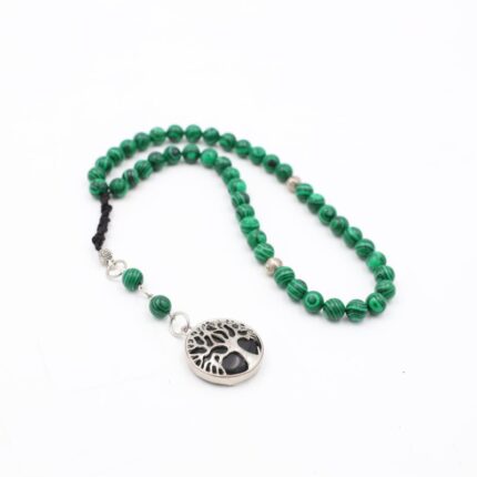 مسبحة حجر الملكيت الأخضر 45 حبة