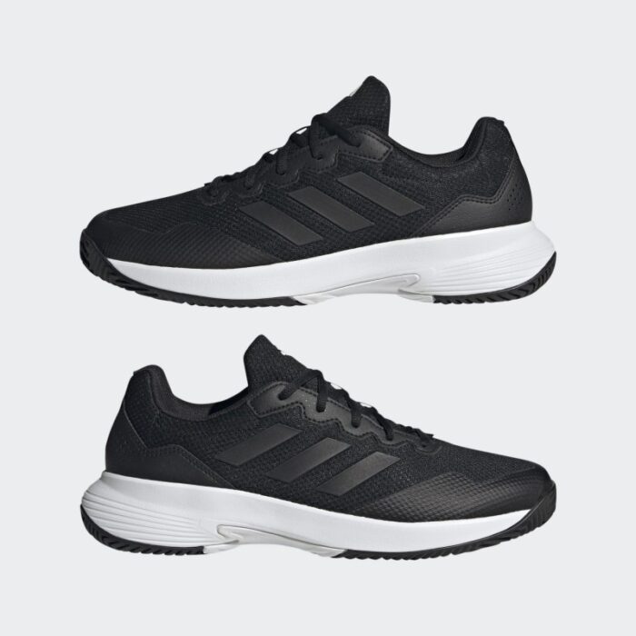 ⁦adidas Men's Gamecourt 2.0 M Tennis Shoes - Black- حذاء اديداس جيم كورت 2.0 تينس للرجال لون أسود⁩ - الصورة ⁦9⁩