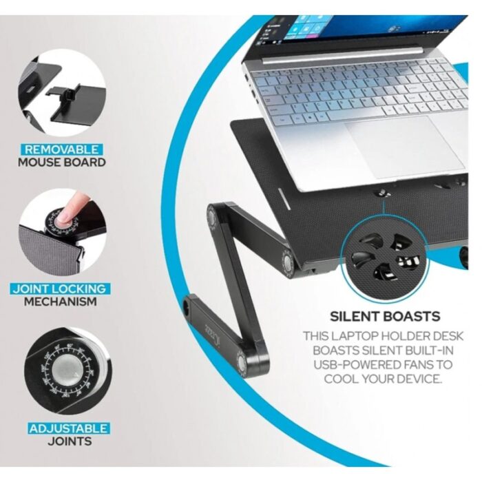 ⁦طاولة لابتوب مع مروحة تهوية ..يمكن التحكم في ميلان الطاولة⁩ - الصورة ⁦3⁩