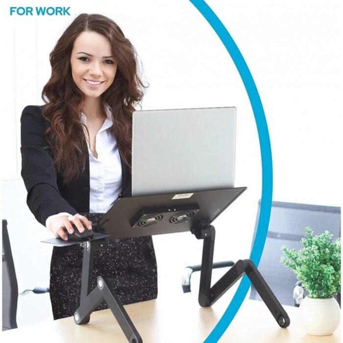 ⁦طاولة لابتوب مع مروحة تهوية ..يمكن التحكم في ميلان الطاولة⁩ - الصورة ⁦7⁩