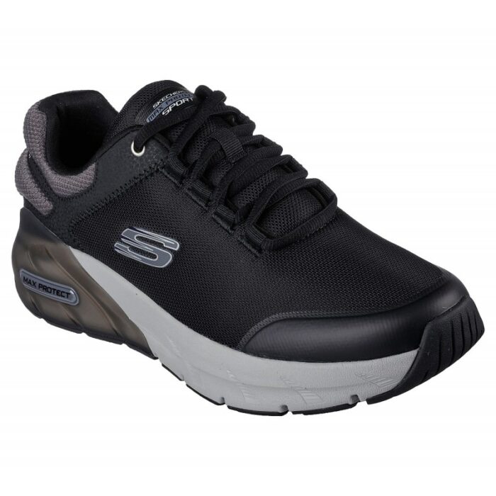 ⁦Skechers Men's Max Protect Sport - Balmer Shoes - حذاء سكيتشرز ماكس بروتيكت سبورت-بالمر للرجال لون أسود ورمادي⁩ - الصورة ⁦2⁩