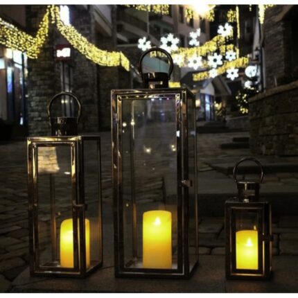 طقم 3 فوانيس فضي