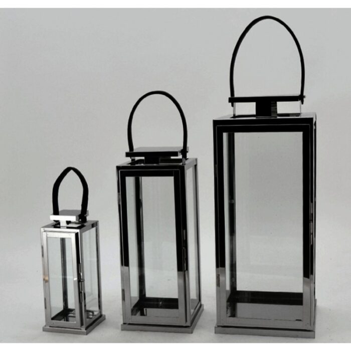 ⁦طقم 3 فوانيس فضي⁩ - الصورة ⁦2⁩