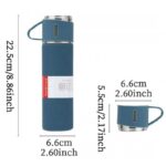 ⁦ثيرموس ستيل سعة 500 ملل مع كاستين لون أزرق⁩ - الصورة ⁦3⁩