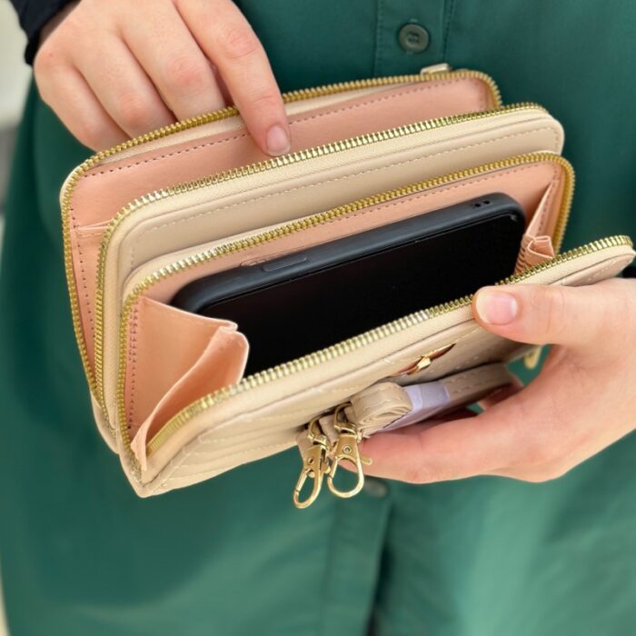 ⁦محفظة ستاتية - جزدان لون بيج⁩ - الصورة ⁦3⁩