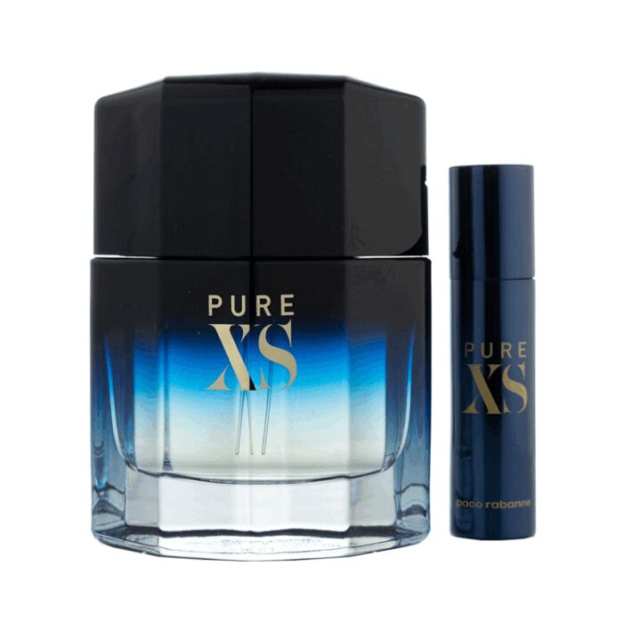 ⁦Pure XS Gift Set By Paco Rabanne For Men - طقم بيور اكس اس للرجال من باكو رابان (عطر 100 مل، ميدالية، 10 مل عطر سفر)⁩ - الصورة ⁦2⁩