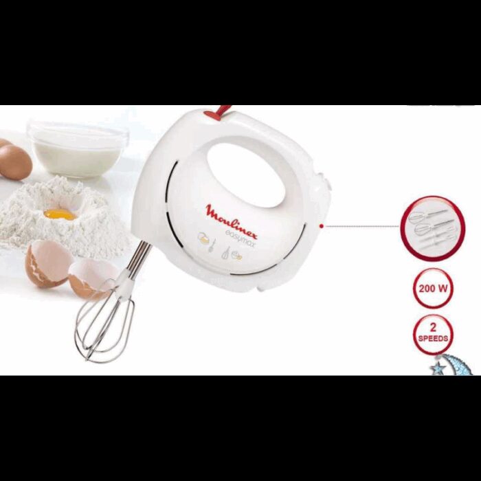 ⁦Moulinex Easy Max Hand Mixer 200 W-خلاط ومضرب يدوي ايزي ماكس من مولينكس قوة 200 واط أبيض⁩ - الصورة ⁦2⁩