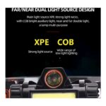 ⁦مصباح كشاف رأس ذات مصباحين LED - مقاوم لرذاذ الماء - قابل للشحن بسلك USB⁩ - الصورة ⁦5⁩