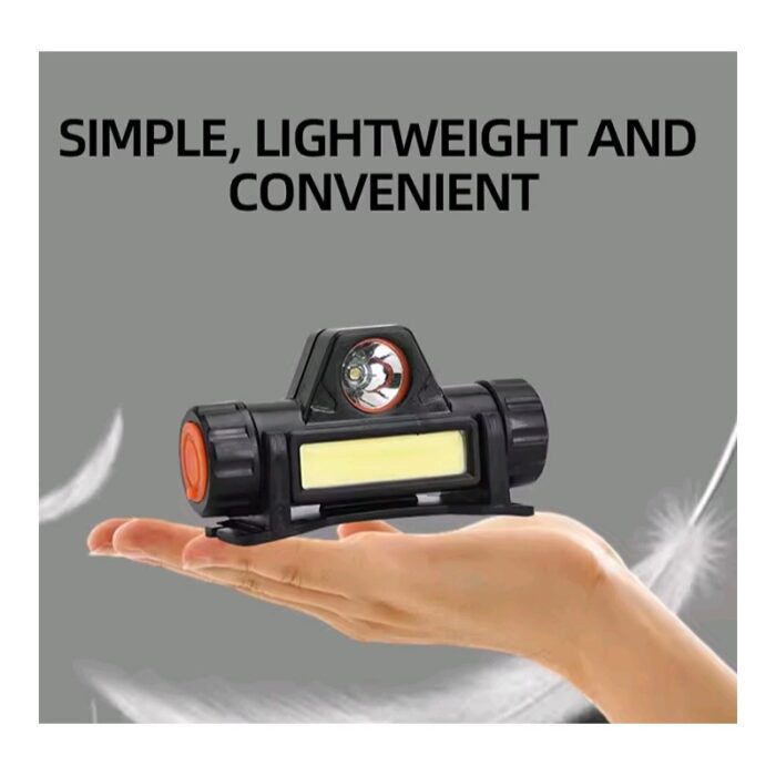 ⁦مصباح كشاف رأس ذات مصباحين LED - مقاوم لرذاذ الماء - قابل للشحن بسلك USB⁩ - الصورة ⁦6⁩