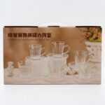 ⁦طقم كاسات زجاج مع صحون 6 قطع⁩ - الصورة ⁦2⁩