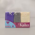 طقم داخلي بناتي سادة مجرود بريف (3 قطع) بثلاث ألوان