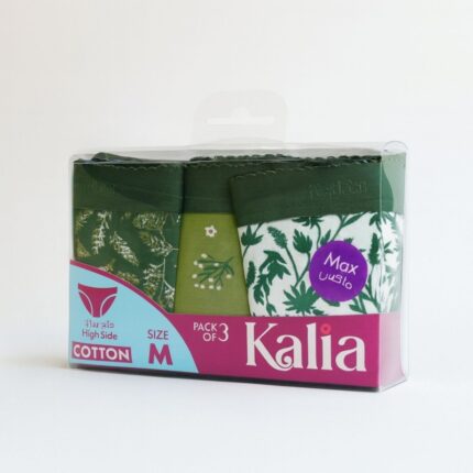 طقم داخلي مجروط فوطة مطبوع (3 قطع) للنساء بثلاث ألوان