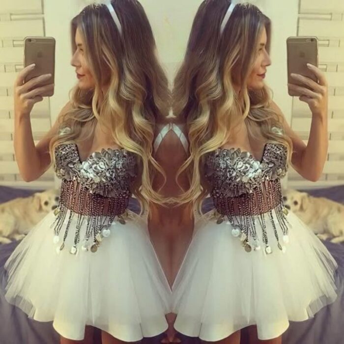 ⁦فستان سهرة قصير one size⁩ - الصورة ⁦2⁩