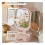 خزانة صغيرة و منظم تجميل وإكسسوارات مع مرآة