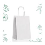 ⁦طقم 12 كيس ورق كرافت بيضاء بحجم 22*11*27 سم⁩ - الصورة ⁦2⁩