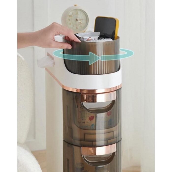 ⁦خزانة طولية لتخزين ذكي وعصري بثلاثة أدراج واسعة⁩ - الصورة ⁦3⁩