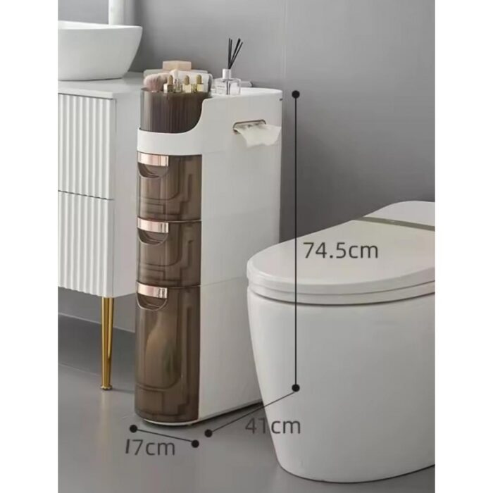 ⁦خزانة طولية لتخزين ذكي وعصري بثلاثة أدراج واسعة⁩ - الصورة ⁦4⁩