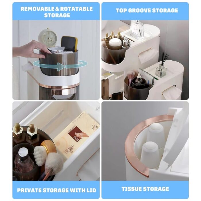 ⁦خزانة طولية لتخزين ذكي وعصري بثلاثة أدراج واسعة⁩ - الصورة ⁦7⁩