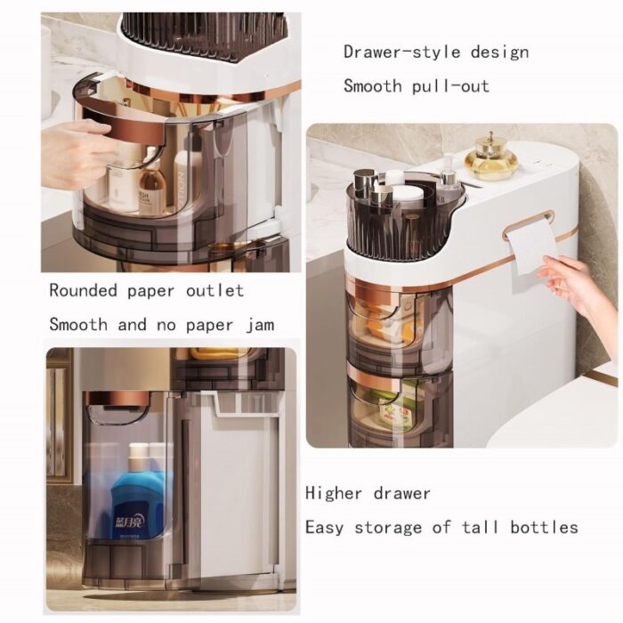 ⁦خزانة طولية لتخزين ذكي وعصري بثلاثة أدراج واسعة⁩ - الصورة ⁦8⁩