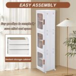 ⁦خزانة تخزين عمودية متعددة الطبقات مكونة من 3 طبقات 28*126 سم⁩ - الصورة ⁦4⁩