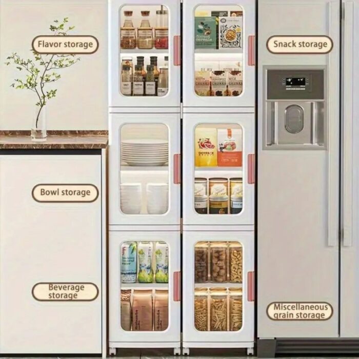 ⁦خزانة تخزين عمودية متعددة الطبقات مكونة من 3 طبقات 28*126 سم⁩ - الصورة ⁦7⁩