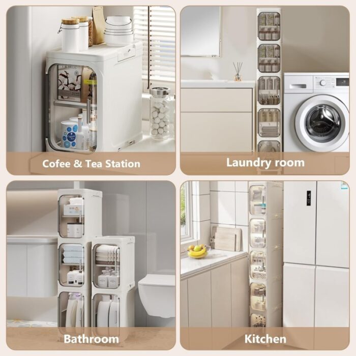 ⁦خزانة تخزين عمودية متعددة الطبقات مكونة من 5 طبقات 33*157 سم⁩ - الصورة ⁦7⁩