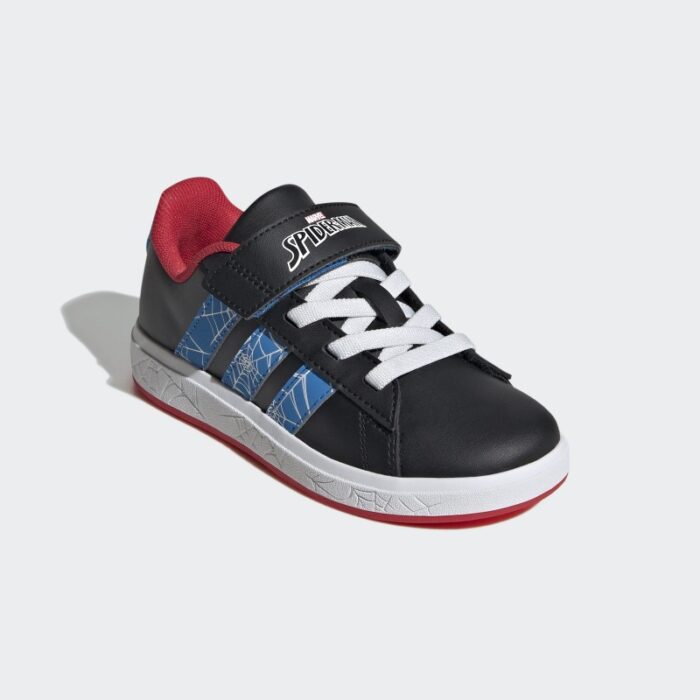 ⁦adidas Kids' Marvel Spider-Man Grand Court Shoes - Black⁩ - الصورة ⁦6⁩
