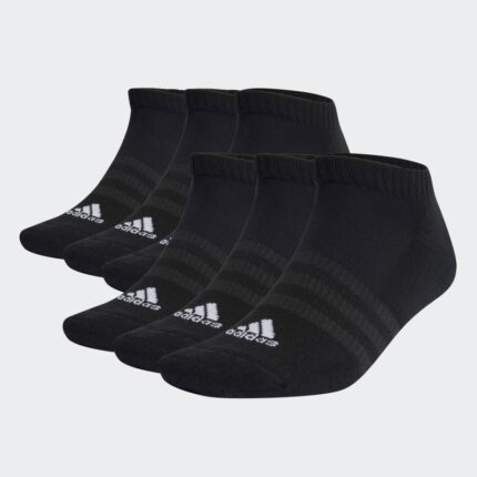 adidas Unisex' Cushioned Sportswear Low-Cut Socks 6 Pairs - Black